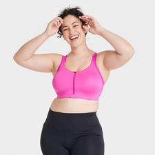 Women  s High Support Sculpt Zip Front Bra - All in Motion  Vibrant Pink 36DD