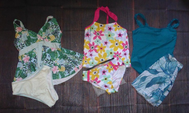 Boutique Girls Tankini Swimsuit Skirt Lot Size 150 12 Years