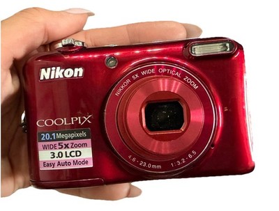 Nikon COOLPIX L28 Red Digicam Y2K Digital Camera 20.1MP Tested & With Case / SD