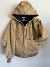 Walls Men s XL Hooded Lined Full Zip Work Jacket Brown great condition