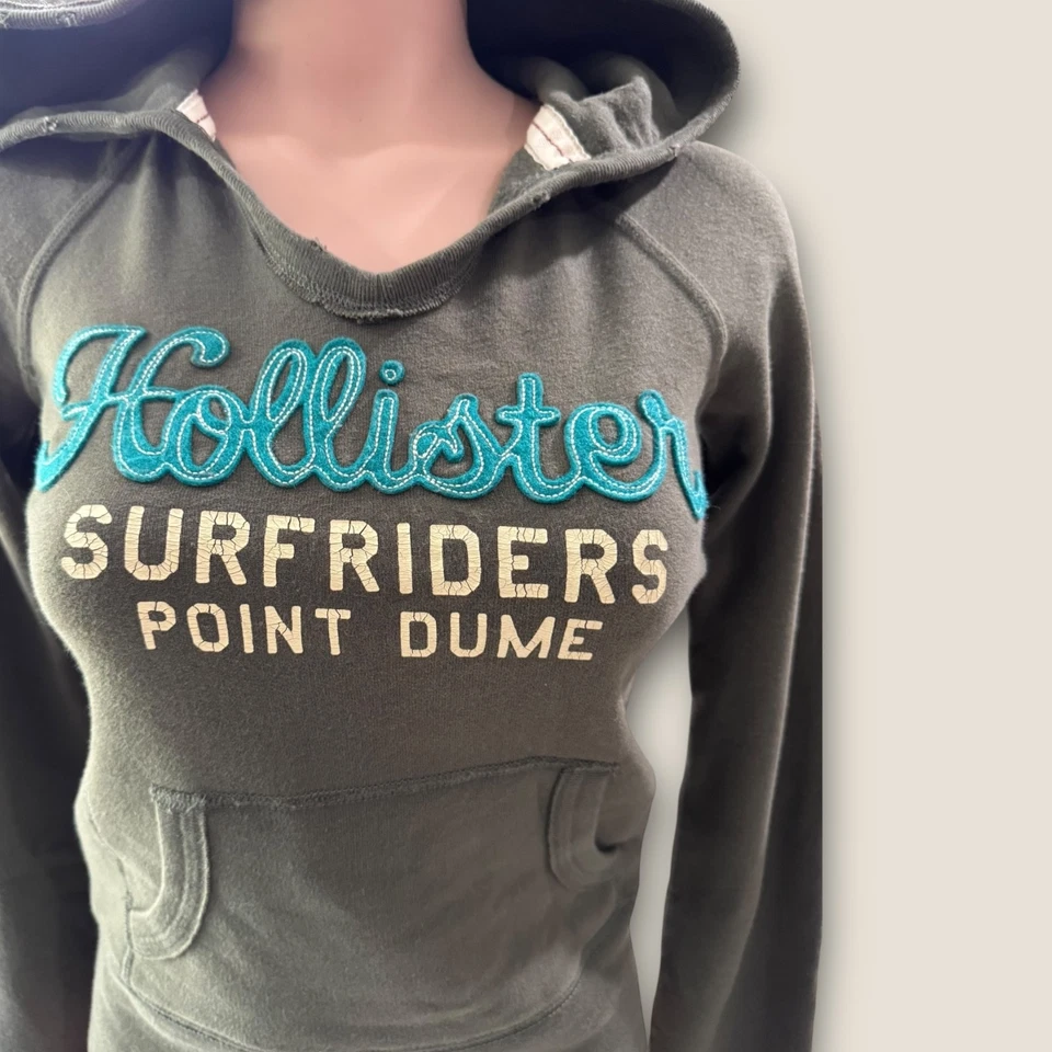 Hollister женщин пуловер точка Dume толстовка с капюшоном винтажный Y2K размер маленький - Изображение 3 из 4