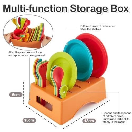 44-teiliges Teeservice | Stapelbare Teller | Spielküche Puppengeschirr Zubehör - Bild 2 von 4