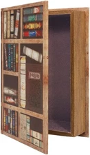 Decorative Book Boxes, Faux Wood cover Storage for Hidden Jewelry, Money, and Ca