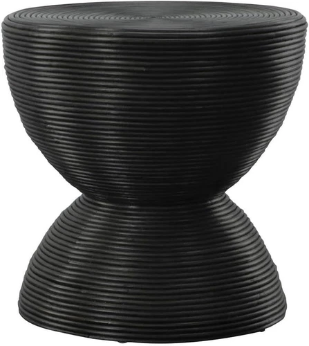 Stylish  Bongo Black Rattan Side Table for Modern Living Spaces - Picture 1 of 3