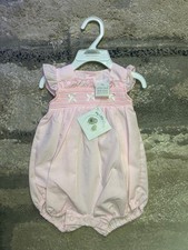 Baby girl smocked pink romper