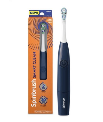 #ad #ad Spinbrush Smart Clean Battery Powered Toothbrush Soft Midnight Blue $13.99