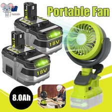 6.0AH Battery 18V For Ryobi One+Plus P108 Lithium RB18L50 RB18L40 P104 / Fan