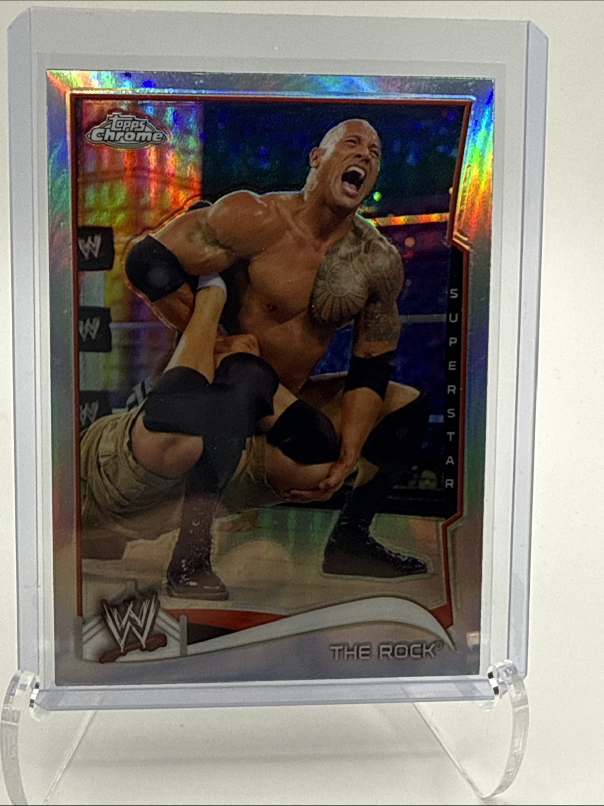 2014 Topps Chrome WWE "Refractor", # 40, THE ROCK