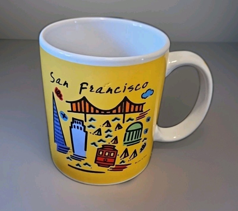 I Love San Francisco California Coffee Mug Tea Cup Luke-a-Tuke Colorful - Hearts