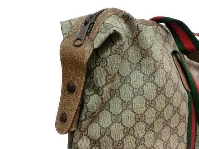 GUCCI Old Sherry Line GG Supreme Beige Canvas Tote Bag Women Authentic thumbnail 5