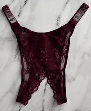 Victoria's Secret Panty Kir Lace Brazilian Scattered Shine Strap Ouvert VS L