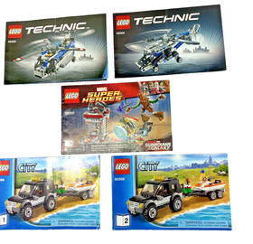 LEGO Technic, Super Heroes, and City Instructions Booklets Manuals  Lot of 5