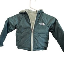 The North Face Kids Reversible Hooded Puffer Jacket Forest Green Sage Green