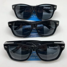 "3 PAIR" Foster Grant Solar Shield Sunglasses Fits Over FO-037 BLK SMK POL M/L