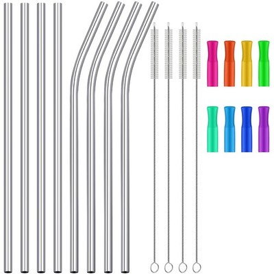 20 Pack 14'' Extra Long Stainless Steel Straws - Reusable Metal Drinking Straws w