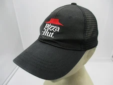 Pizza Hut Hat Cap Snap Back Black Mesh Trucker Advertising Logo Mens Restaurant