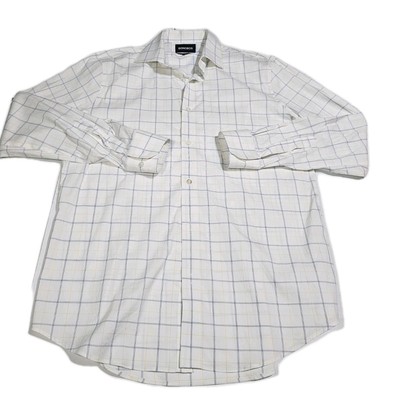 bonobos athletic fit shirt Men's Large White Botton-down L/S Grid Pattern 