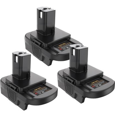 3x USB Battery Adapter Converter for De walt 20V Milwaukee 18V to Ryobi 18V Tool