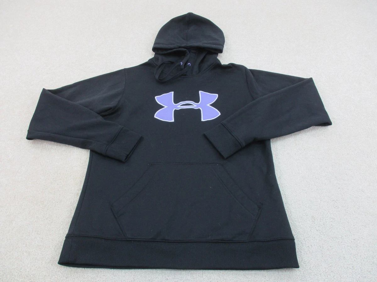 Under Armour Sweater Womens Large Black Purple Outdoors Hoodie Sweatshirt Ladies