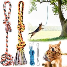 Dog Outdoor Bungee Hanging Toy with Spring and Rope Tether Tug of War Dog Toys