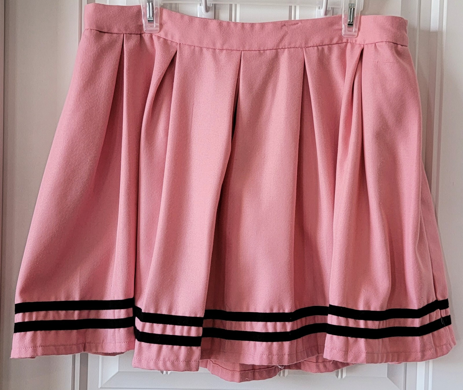 Hot Topic Pink And Black Pleated Cheer Skirt Plus Size