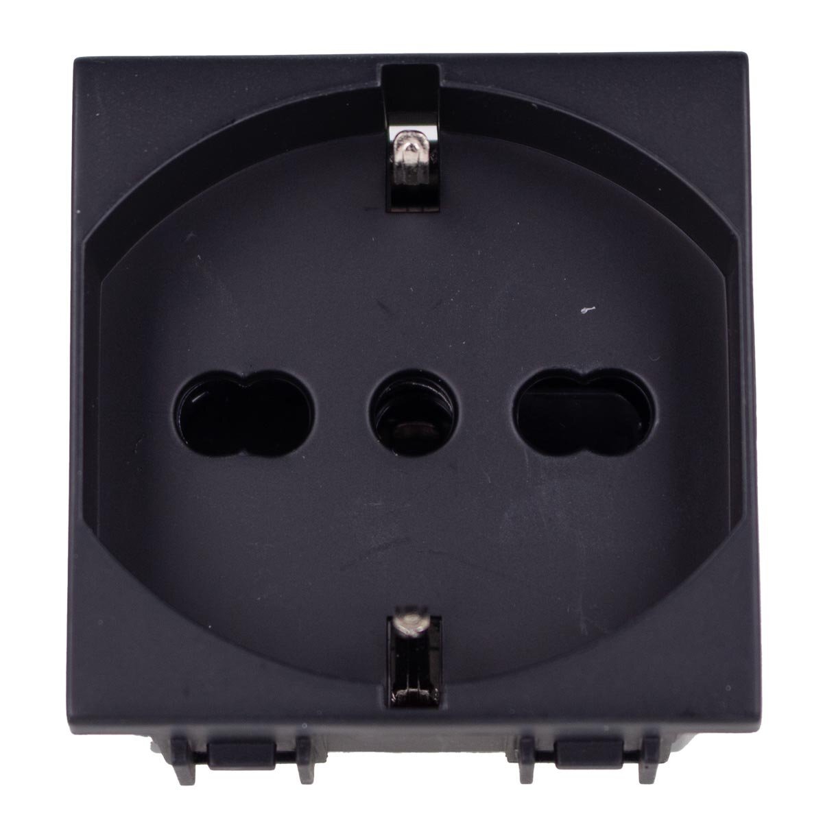 Presa Schuko 2P+T 16A Colore Nero Compatibile Con Bticino Living e Vimar Plana