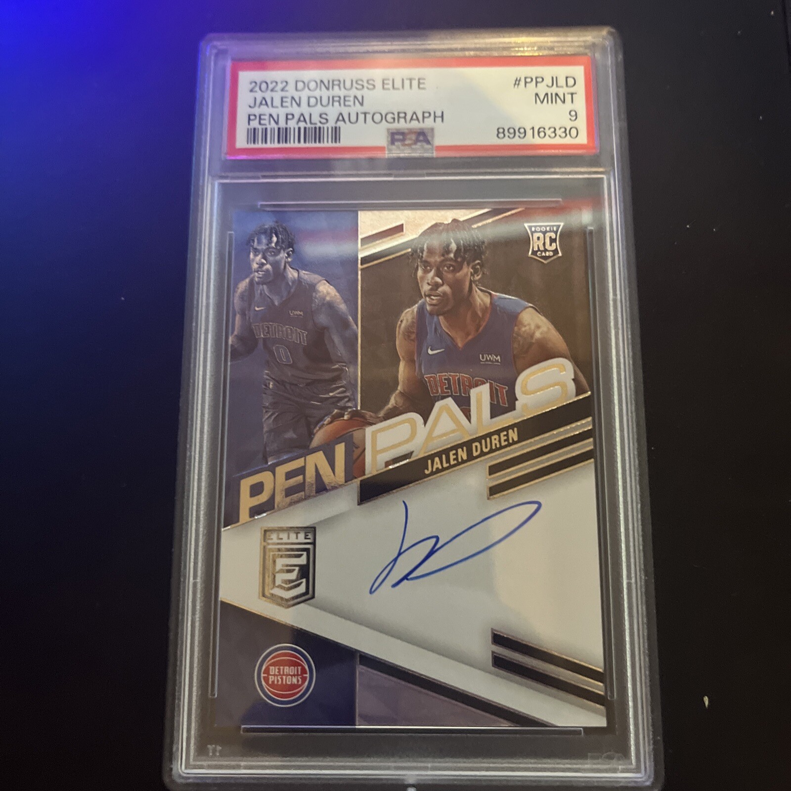 2022-23 Donruss Elite Pen Pals Auto RC JALEN DUREN Rookie Auto