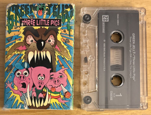 Green Jelly "Three Little Pigs" Cassette Tape Single (Zoo Entertainment, 1992) - Picture 1 of 2