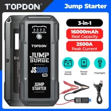 TOPDON JS2000 PRO Jumper Box 2500A 12V Safe Lithium Jump Starter Battery Charger