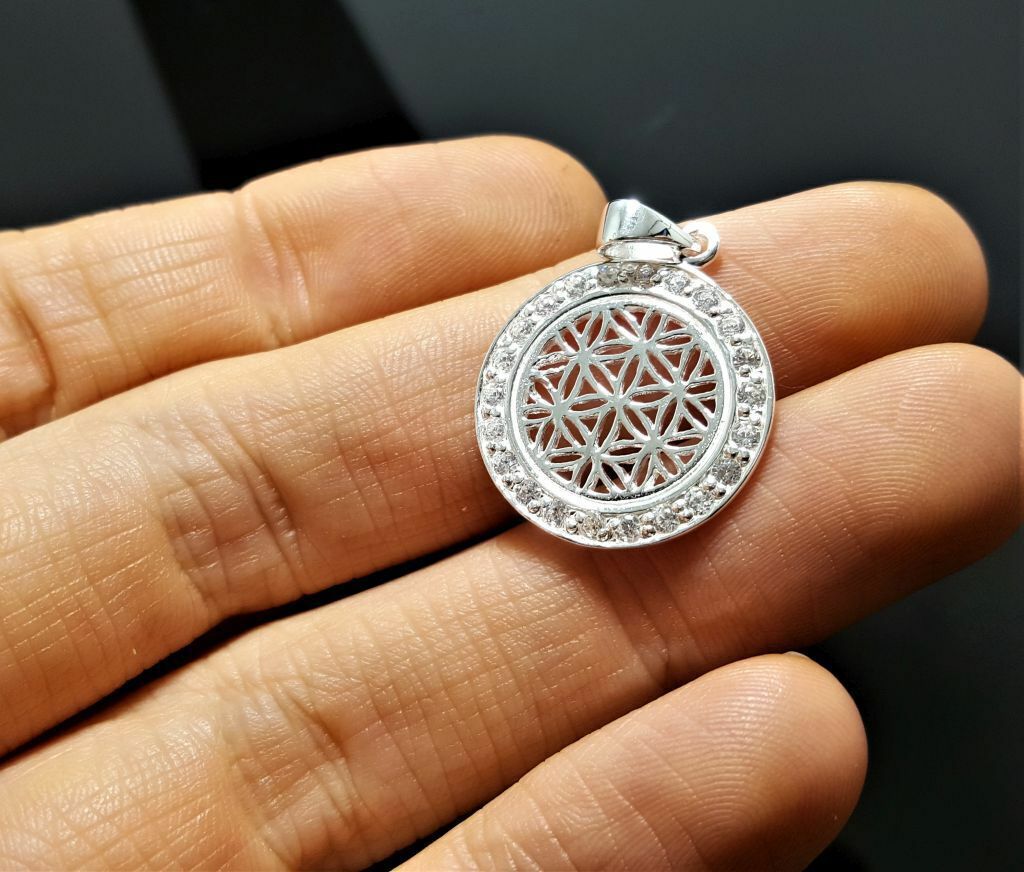 Flower of Life Pendant 925 Sterling Silver Sacred Symbol Talisman