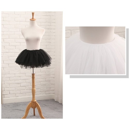 Women Layered Tulle Mini Skirt Pleated Petticoat for Cosplay Party - Picture 3 of 10