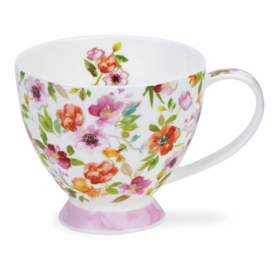 Dunoon Fleurs pink gold Jumbo 0,42 L Teetasse Mug Kaffeebecher Skye