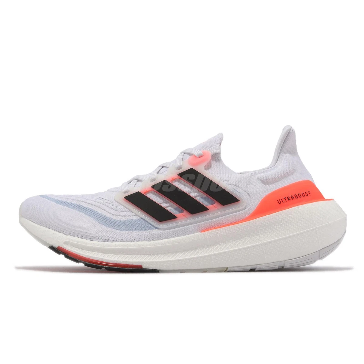 adidas Ultraboost Light White Black Solar Red Men Running Sports