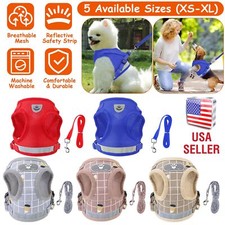 Pet Small Dog Cat Harness And Leash Set Reflective Mesh Vest Chest Strap S-XL