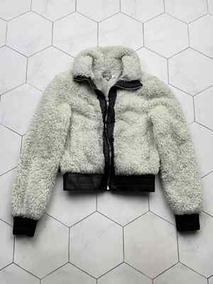 Quiksilver Cropped Faux Fur Jacket With Leather Details Women s  Size XS