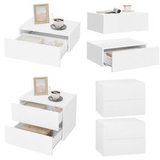 Woltu Nachttisch hängend mit Schublade Nachtschrank Wandmontage Nachtkommode