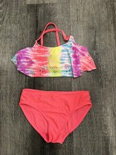 Cat  Jack Girls Tie Dye 2 Piece Swimsuit Bikini Set Size Medium