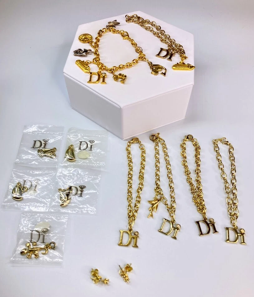 Diamonds International DI Jewelry Lot Earrings Bracelets Charms Gold Tone  READ