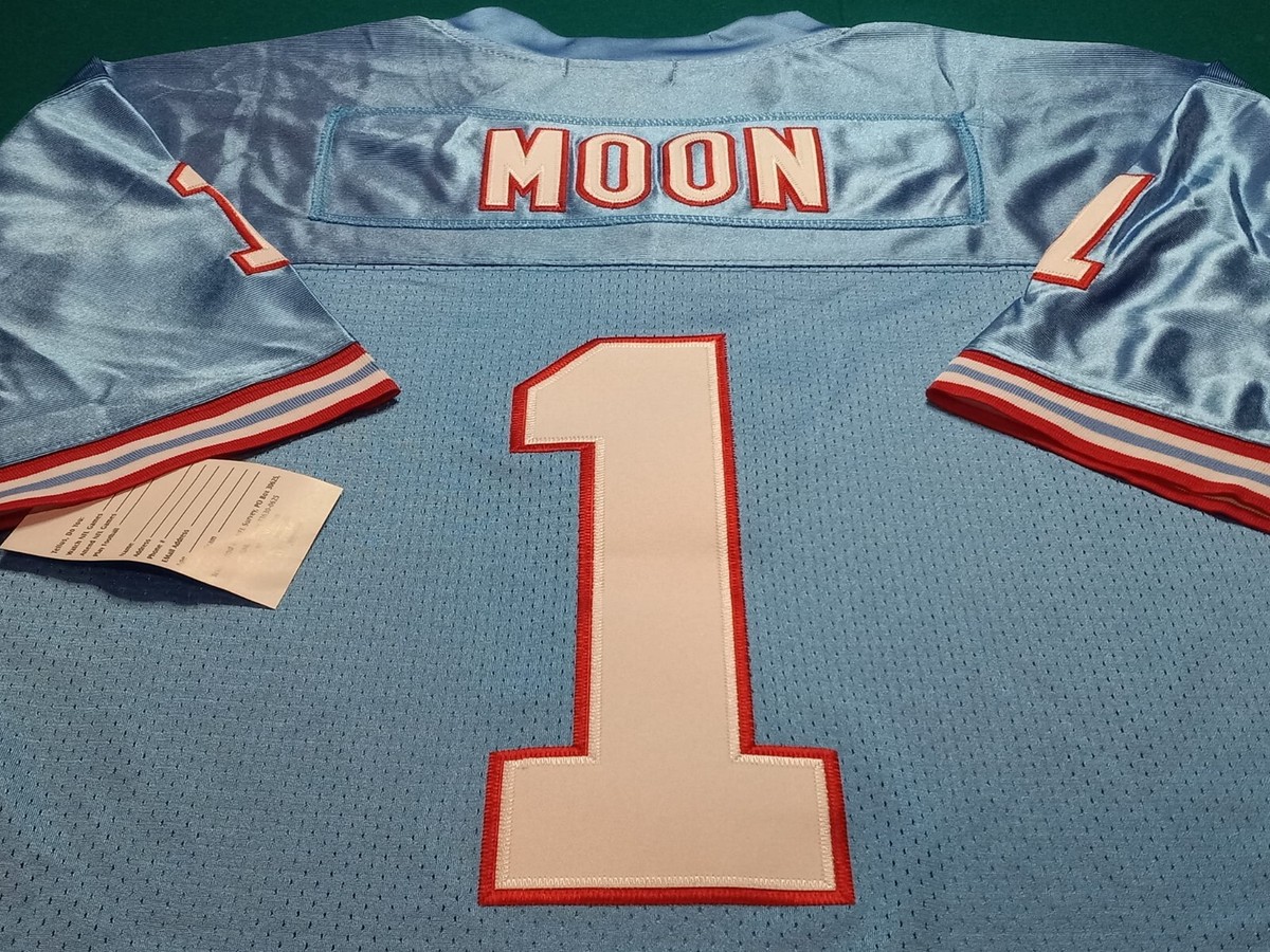 WARREN MOON CUSTOM **XL* HOUSTON OILERS THROWBACK JERSEY, SEWN!