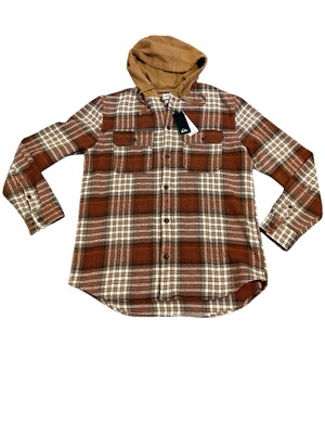 Quiksilver Halidon Hooded Shacket Heavy Plaid Size Med NWT (C2)