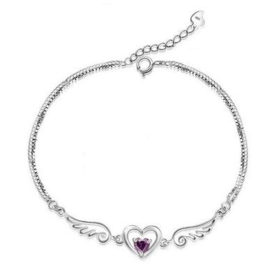 Neu S925 Sterling Silber Engel Armband Ladies Heart Wings Armband