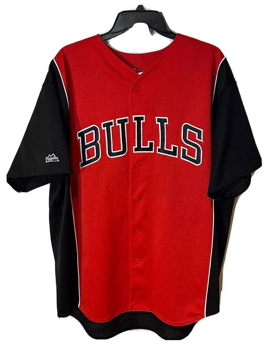 Chicago Bulls Vintage 90s Majestic NBA Basketball Button Up Baseball Jersey