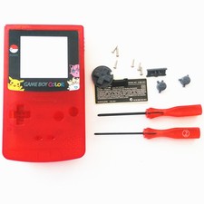 Picachu And Jigglypuff Housing Shell for Nintendo Game boy Color GBC - Clear Red