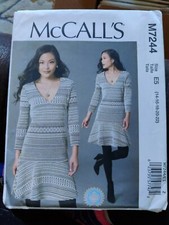 MCCALLS PATTERN 7244  DRESSES MISSES SIZES  14 16 18 20 22  UNCUT