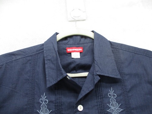 UnionBay Button Up Shirt Men's Medium Blue with Embroidered Chest - Picture 6 of 13