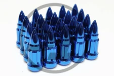 Z RACING BULLET TYPE STYLE BLUE 12X1.25MM CLOSED ENDED LUG NUTS STEEL TUNER