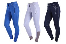 AKTION Bequeme Damen Reithose mit Kontrastnähten und Kniebesatz Farbwahl 36-44