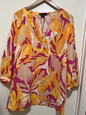 Sanctuary Island Tunic Make A Splash Oversized V Neck Lightweight XS NWT