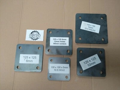 Mild Steel Plates 100mm to 150mm square - Fixing-Mounting SHS RHS CHS 5 6 8 10MM - Image 1 of 3