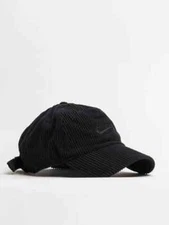 Nike Club Cap Unstructured Corduroy Hat Triple Black Unisex M/L FB5375 010 • NWT